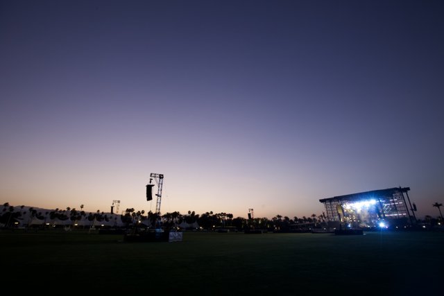 Coachella Stage Lights Up the Night Sky