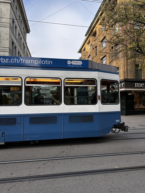 The Blue and White Cable Car of Zürich