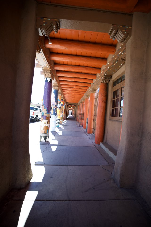 Terracotta Vigas and Columns Along Santa Fe Portal