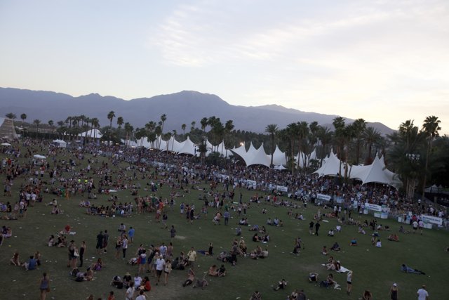 Coachella 2011 Concert Crowd at Sunset