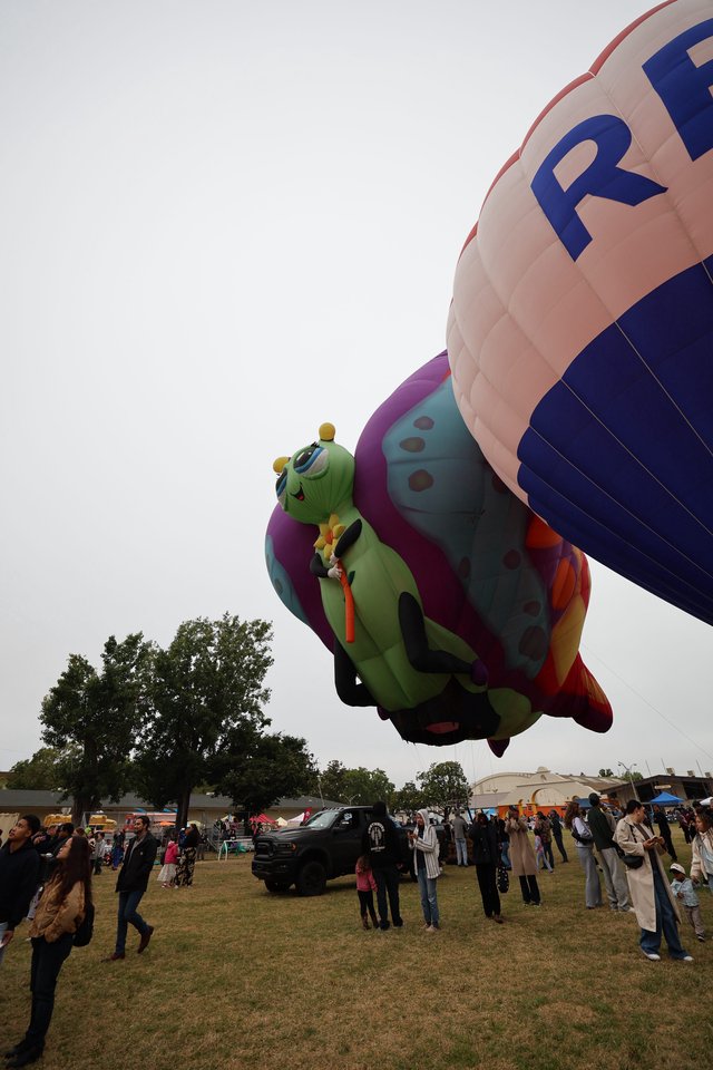 Whimsical Caterpillar Balloon Towers Over Festival Crowd