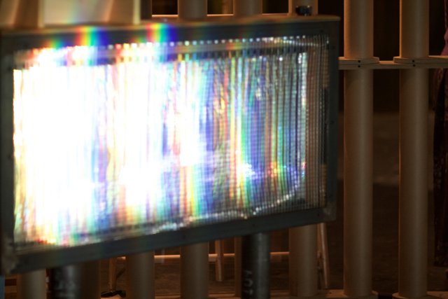 Rainbow Glow on Television Screen