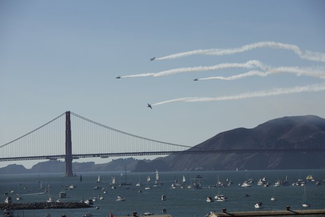 Aviation Acrobatics Over San Francisco's Iconic Bridge