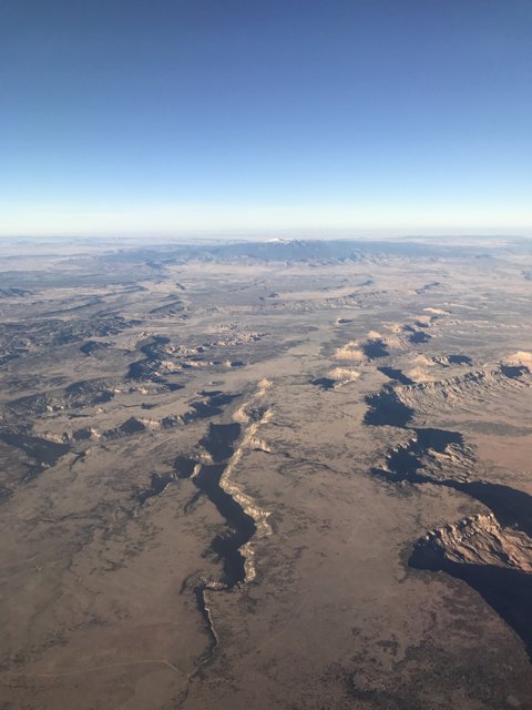 A Bird's Eye View of the Desert and Mountains