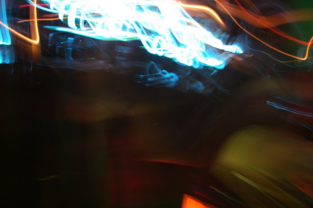 Blurry Figure in a Neon Night Club