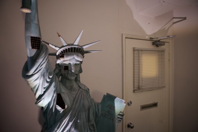 The Statue of Liberty in a Room