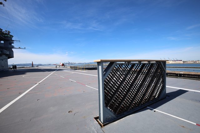 Aircraft Carrier Flight Deck with Jet Blast Deflector