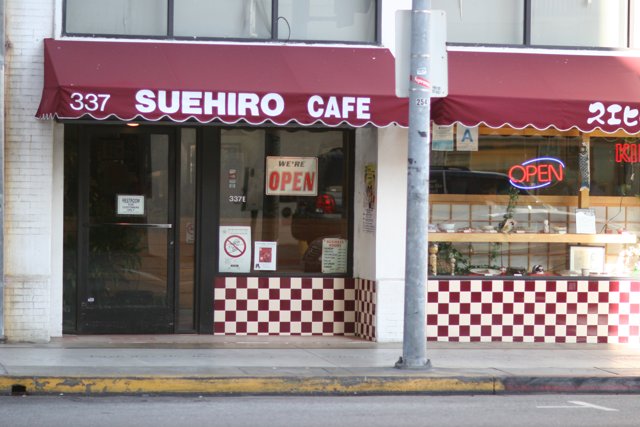 Red and White Awning Restaurant
