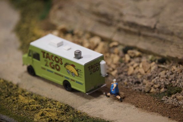 Miniature Tacos 2 Go Food Truck Model Scene
