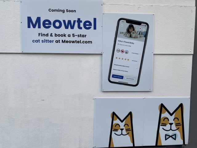 Meowtel Sign in San Francisco