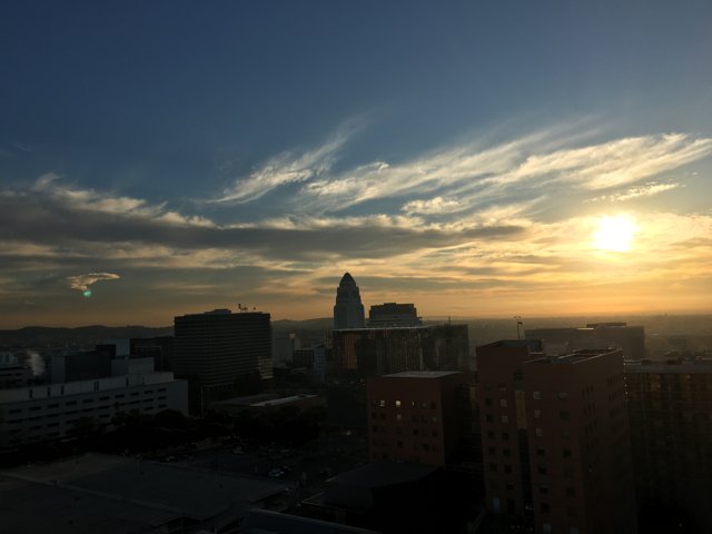 Sunset Flare over Downtown LA
