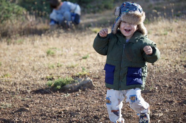Joyful Toddler Laughing Outdoors at Mt. Diablo