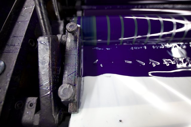 Purple Paper Printing Machine in Action
