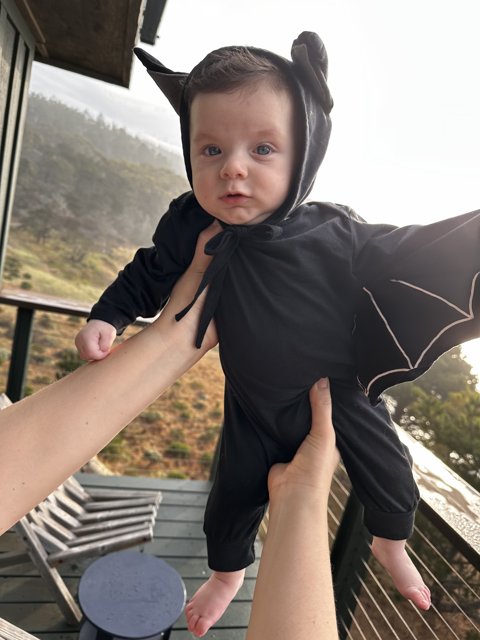 Bat Baby on the Porch