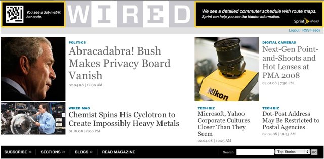 Wired News Website Ad featuring Two Men