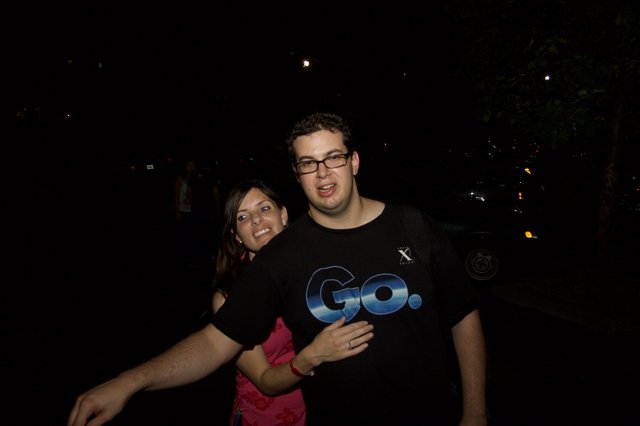 Late Night Friends Embrace Outdoors in Summer 2006