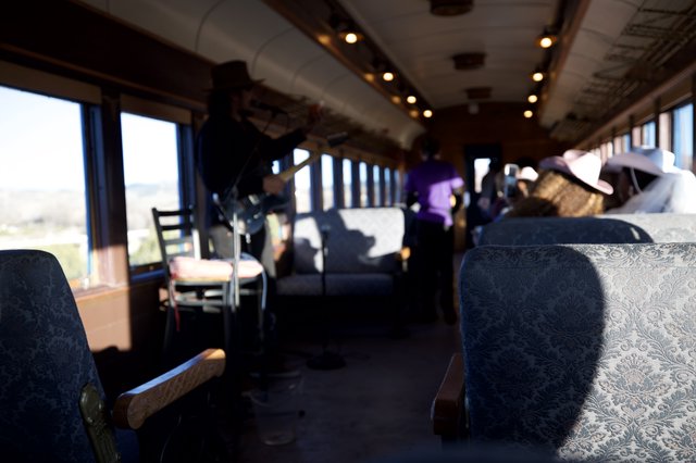Vintage Train Car Interior with Elegant Seating