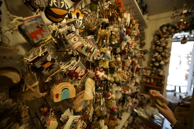 Artisan Ornament Display at Santa Fe Gift Shop