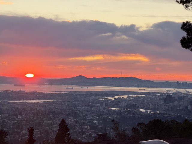 Sunset Over San Francisco Bay from Oakland Hills