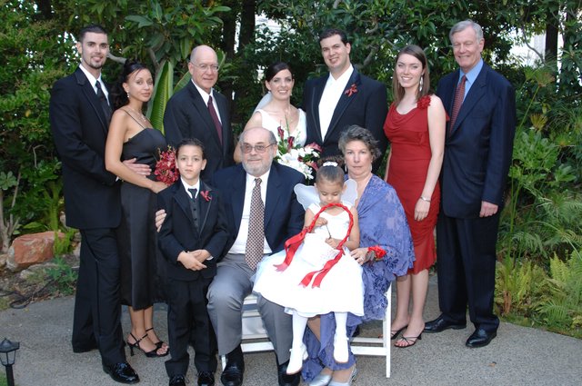 Family Portrait at an Outdoor Wedding Celebration