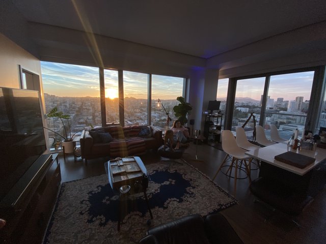 Sunset View from Penthouse Living Room