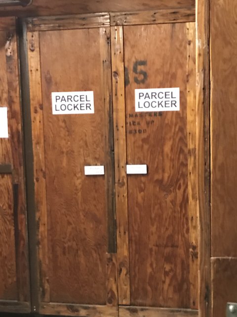 Parcel Locker at Wooden Door