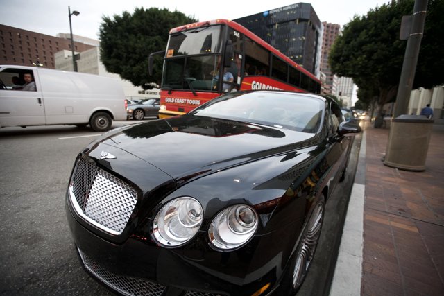 Parked Bentley on the Side of the Road