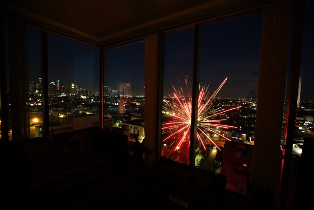 Fireworks Illuminating the City Skyline
