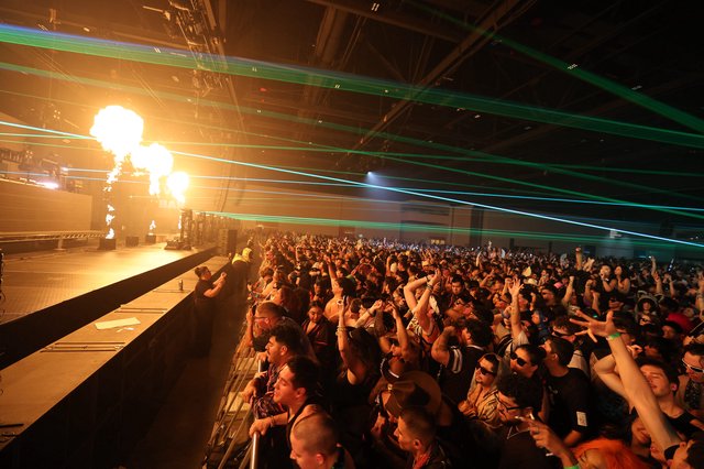 Laser Light Storm Over Massive Wobbleland Festival Crowd