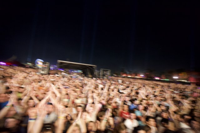 Coachella 2011: A Sea of Music Fans under the Night Sky