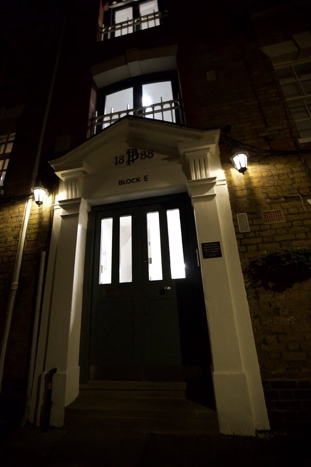 Historic Building Entrance at Night - Block E 1888