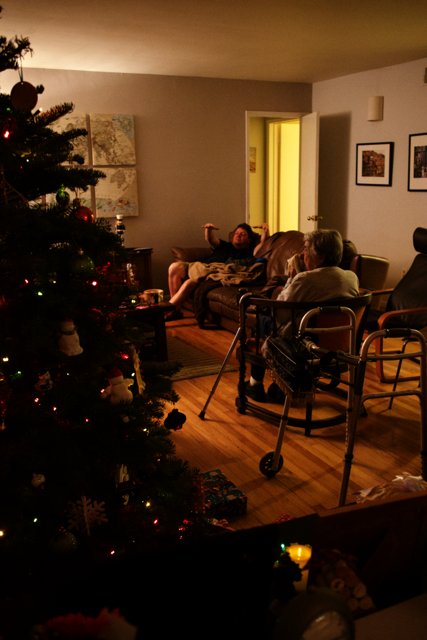 Festive Living Room with Christmas Tree