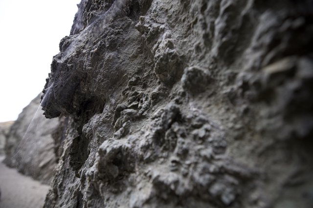 Rugged Rock Face Textures at Camping Site