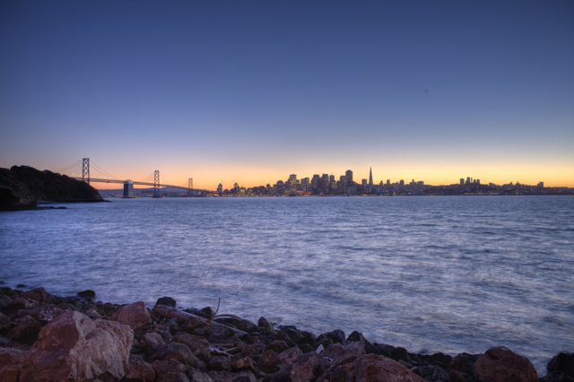 Sunset Over San Francisco Bay Bridge
