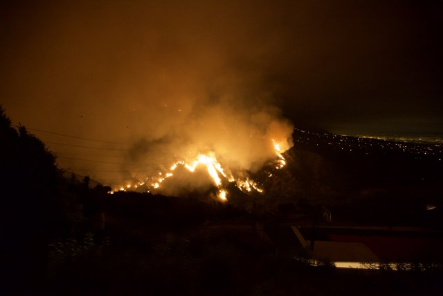 Burning Hills at Night