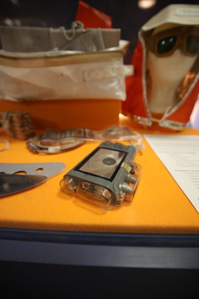 Vintage Spy Camera Display on USS Hornet Museum