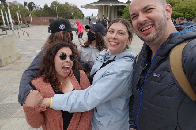 Friends Celebrating Together at Outdoor Event