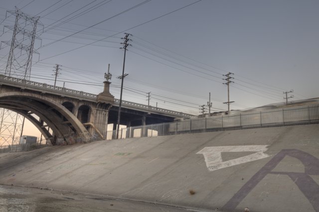 Graffiti-laden Bridge Over LA River