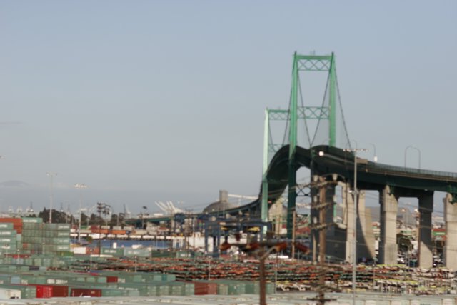 Urban Bridge over a Waterfront