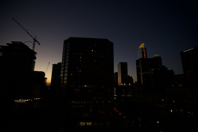 Sun sets over Houston's iconic skyline