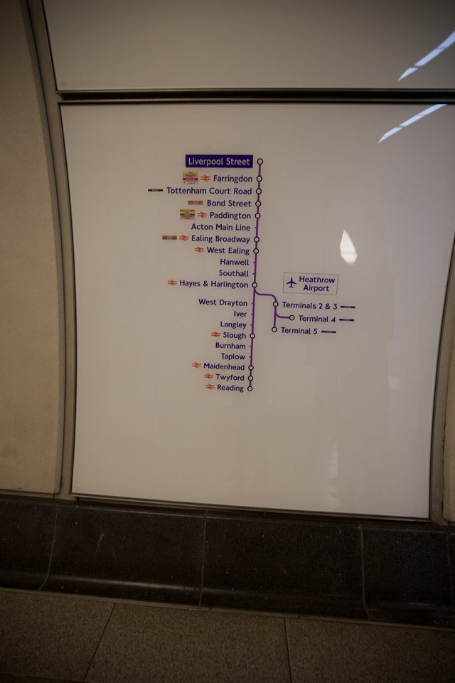 Elizabeth Line Railway Map at Station