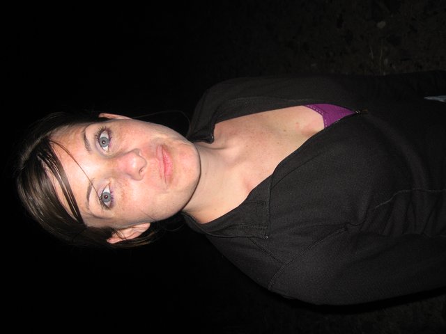 Young Woman Posing Outdoors at Night 2006