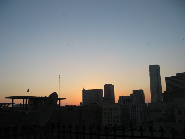 Cityscape Sunset from Rooftop