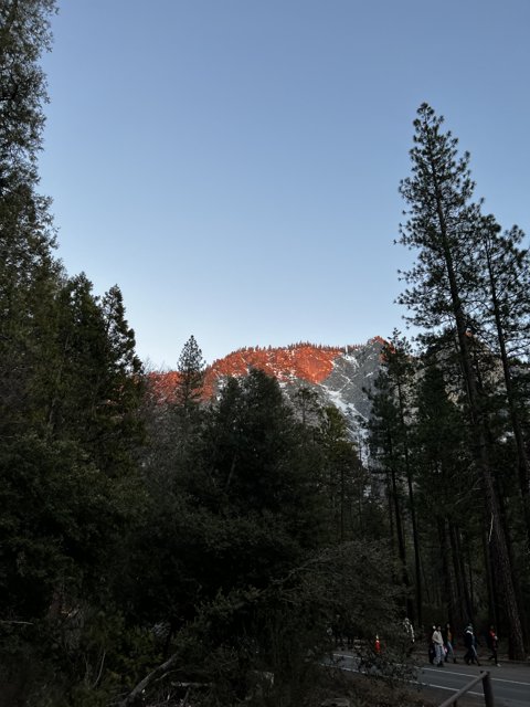 Sunset over Yosemite Mountains