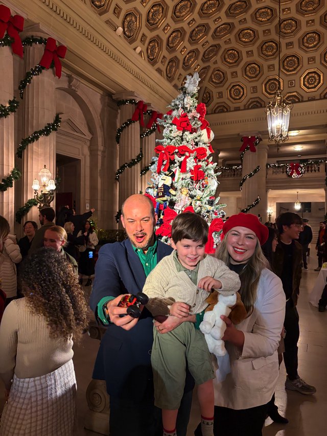 Family Christmas Portrait at Grand Historic Building