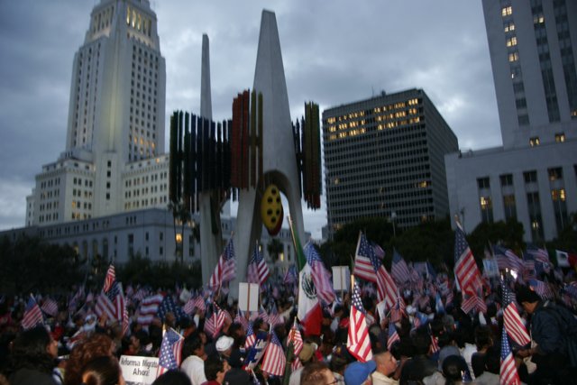 Patriotic Crowd in Metropolis