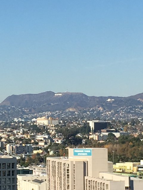 Cityscape View: The Hollywood Sign from Above