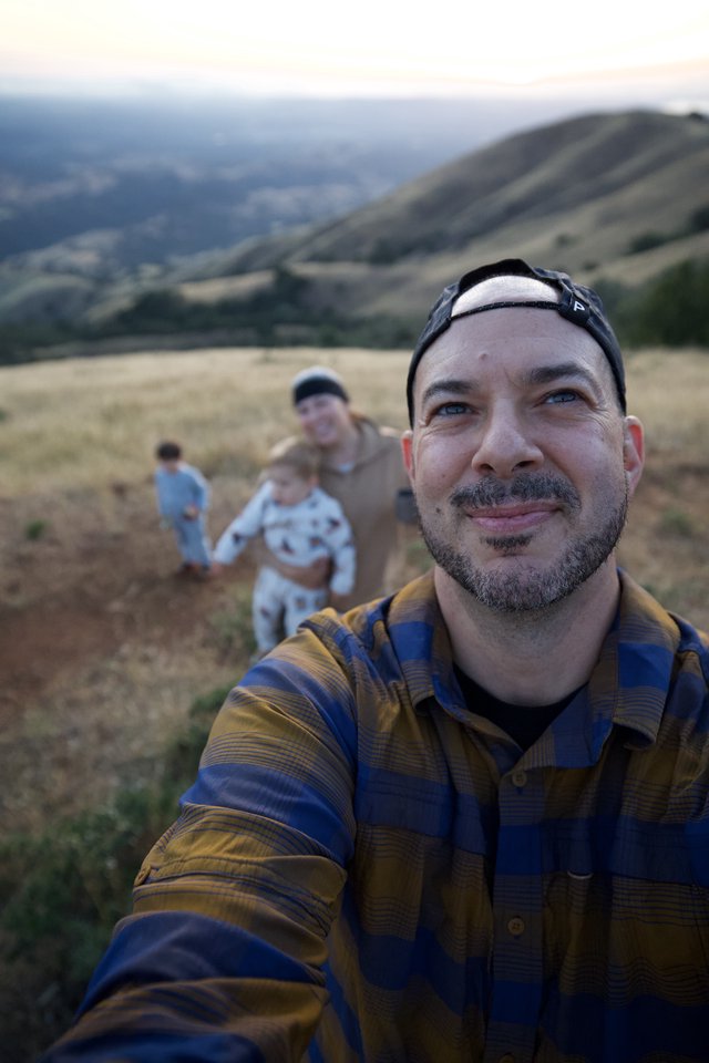 Family Selfie at Golden Hour on Mount Diablo