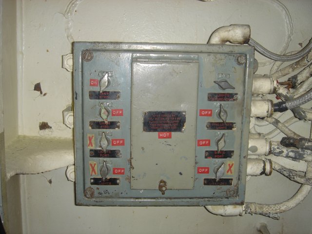 Electrical panel with switches and wires