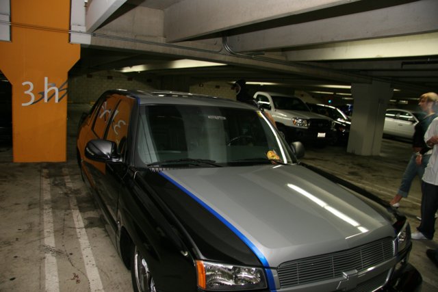 Parked Sports Car in Garage